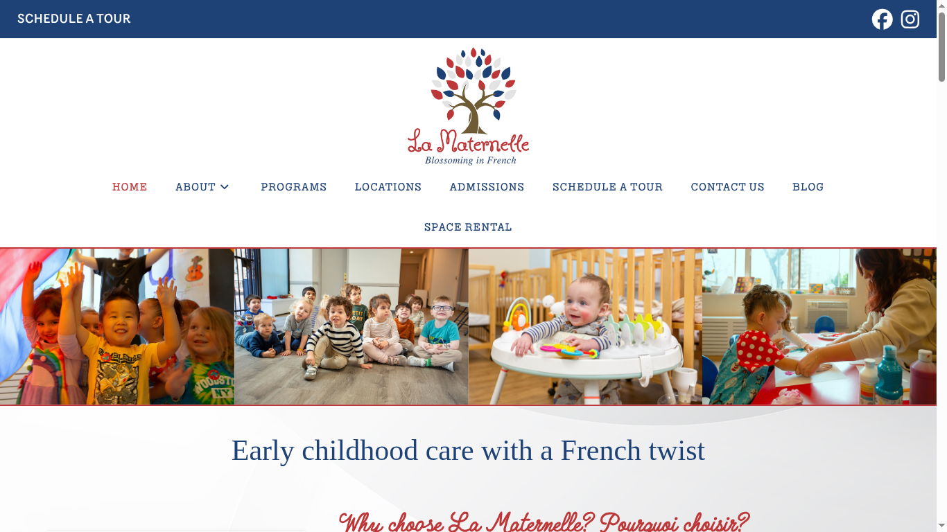 La Maternelle NYC website screenshot
