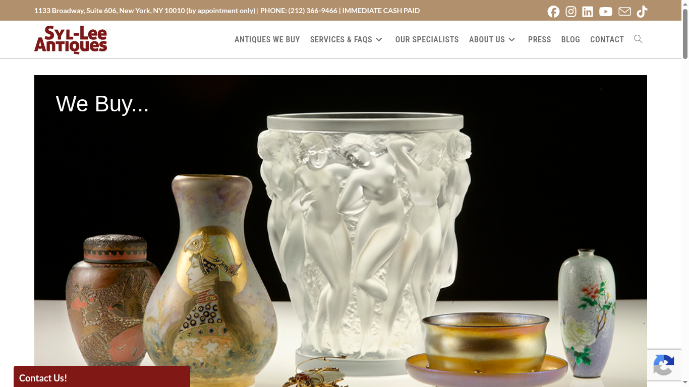 Syl-Lee Antiques website screenshot